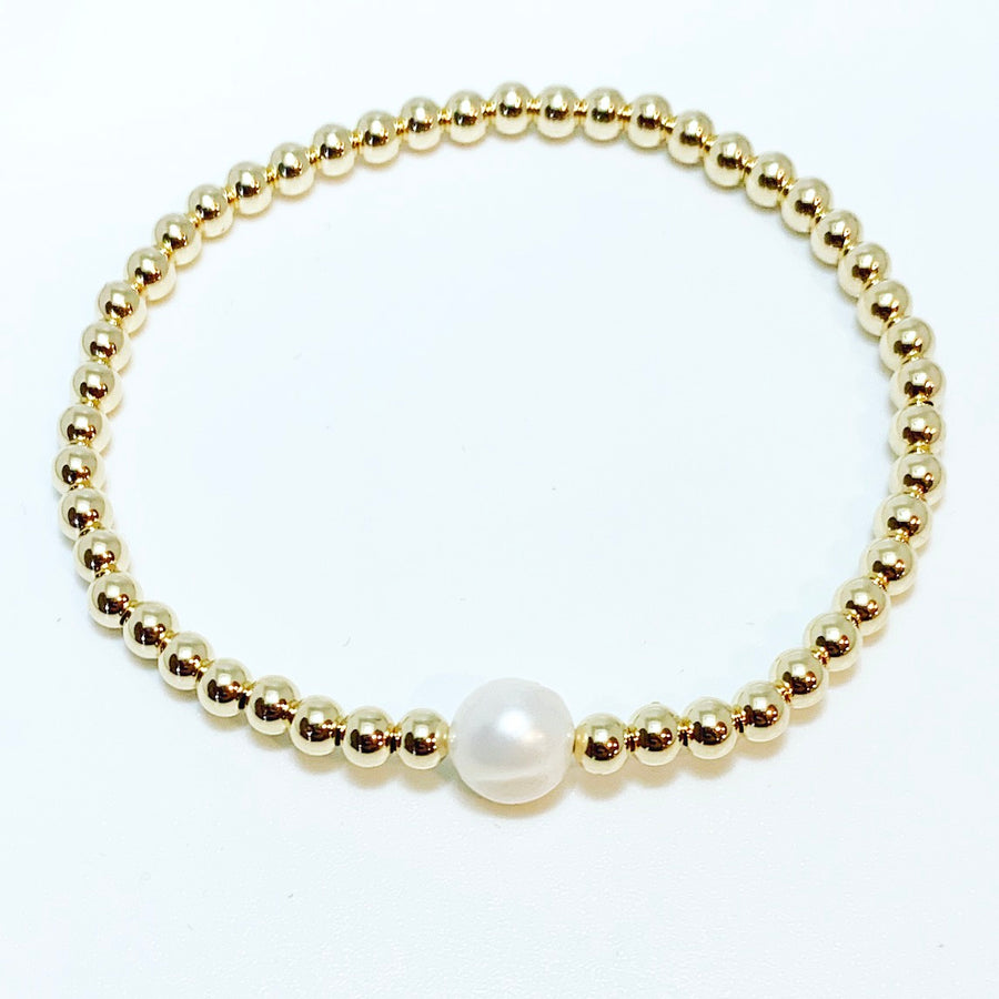 Gold with Single Pearl