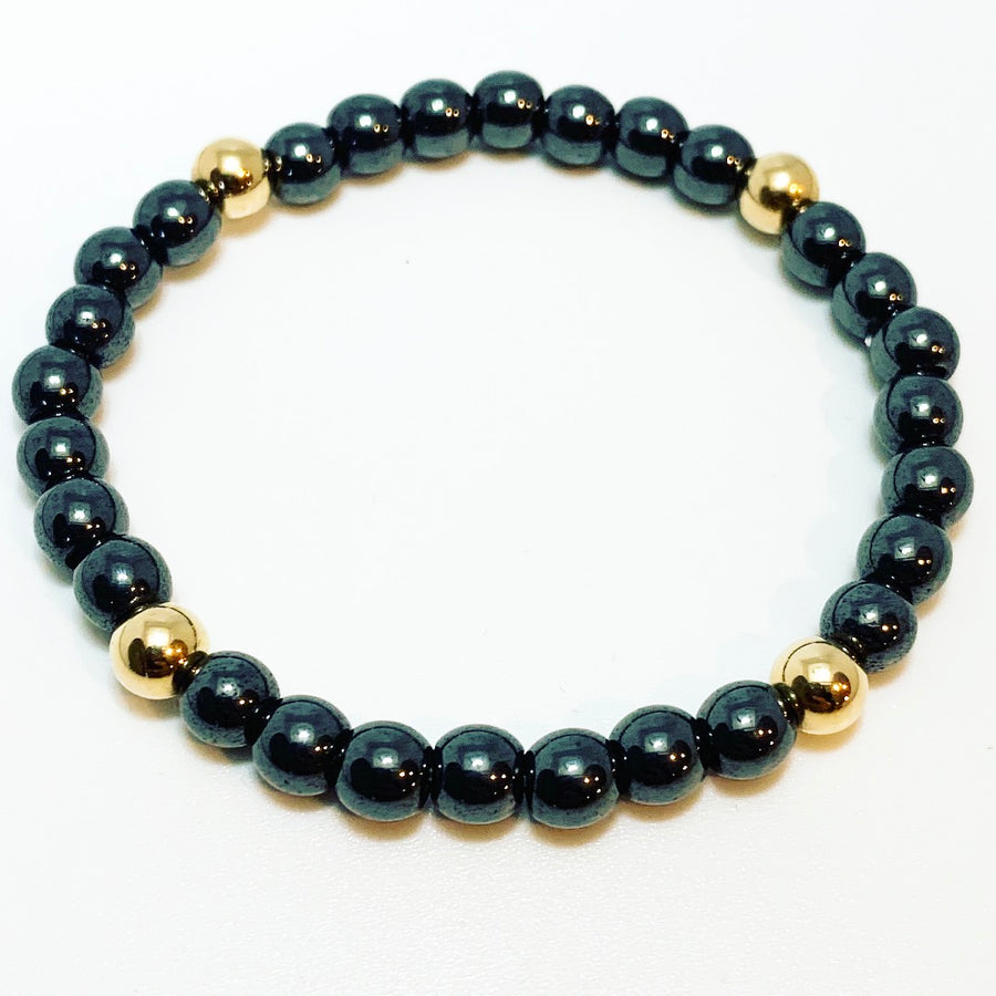 Hematite with Gold Accents