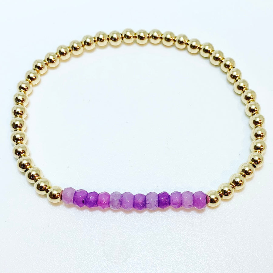 Bracelet with Lavender Jade Gemstones