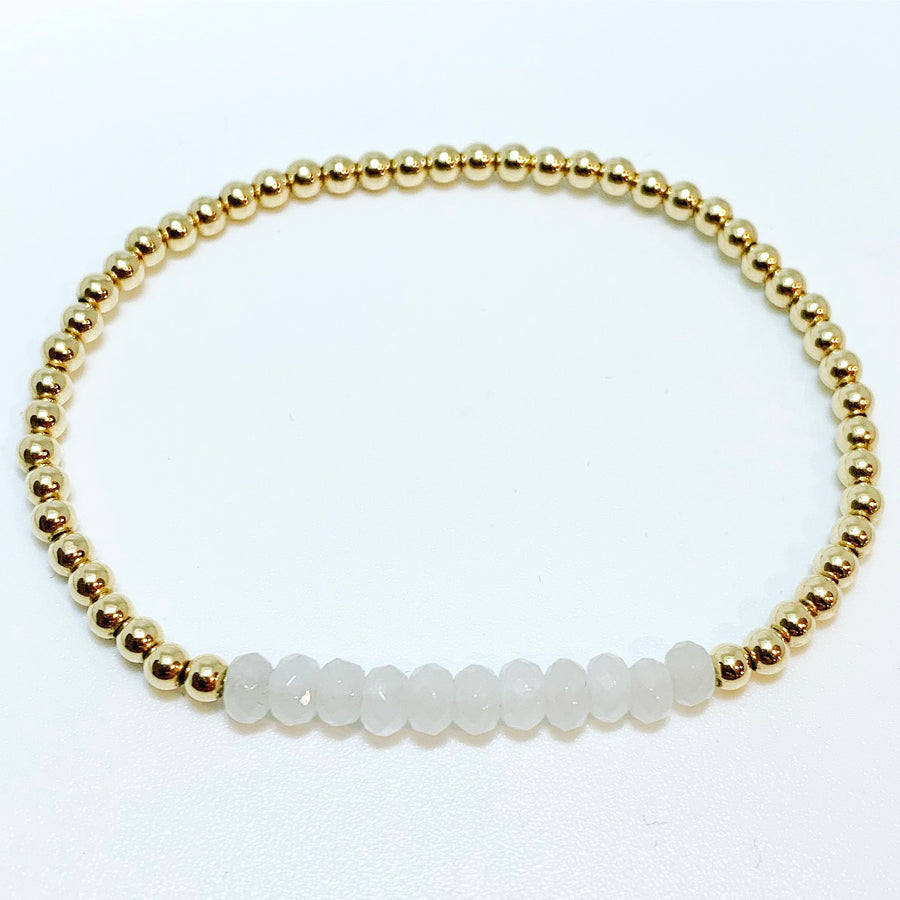 Bracelet with White Jade Gemstones
