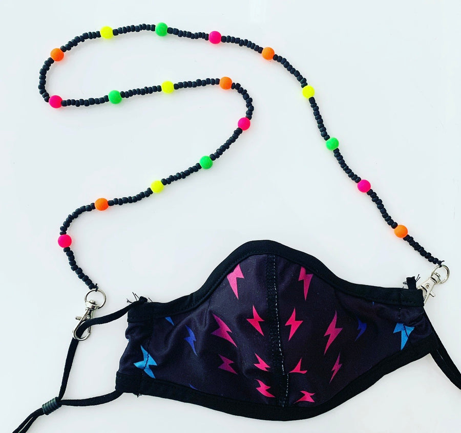 Mask Chain - Black with Neon Balls