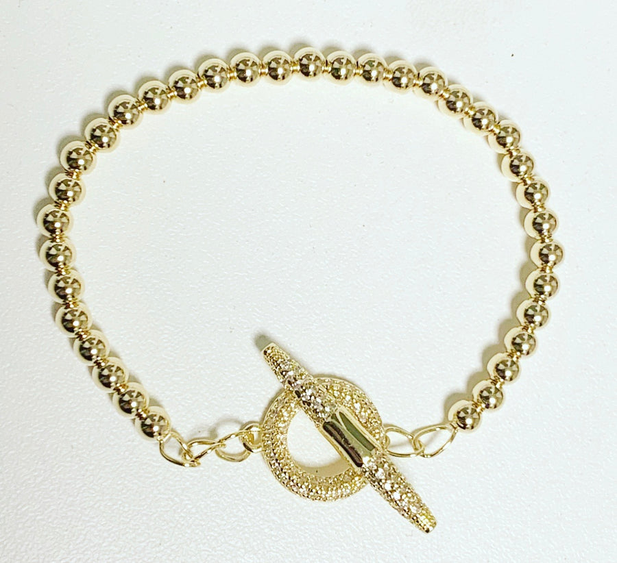 Gold Bracelet with Toggle Clasp