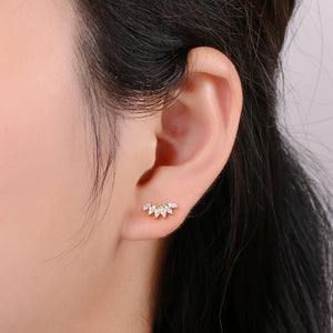 Dainty Gold Marquise Cluster Stud Earrings
