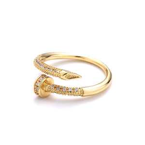 Gold Spiral Nail Ring