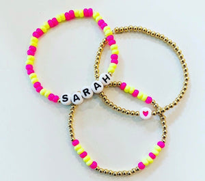 Neon Pink and Yellow Name Stack