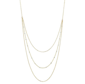 Triple layer ball chain necklace