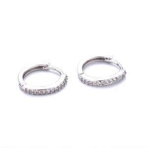 Tiny huggie hoops earrings with micro pave cz