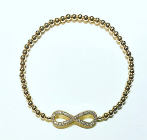 Gold Bracelet with Infinity Connector Charm
