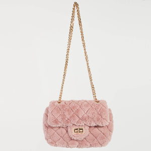 Faux fur quilted bag