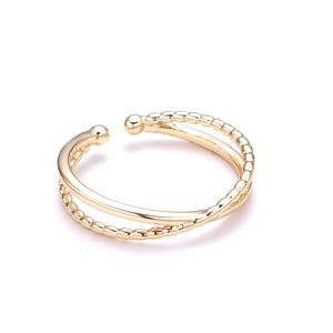 Double band gold ring