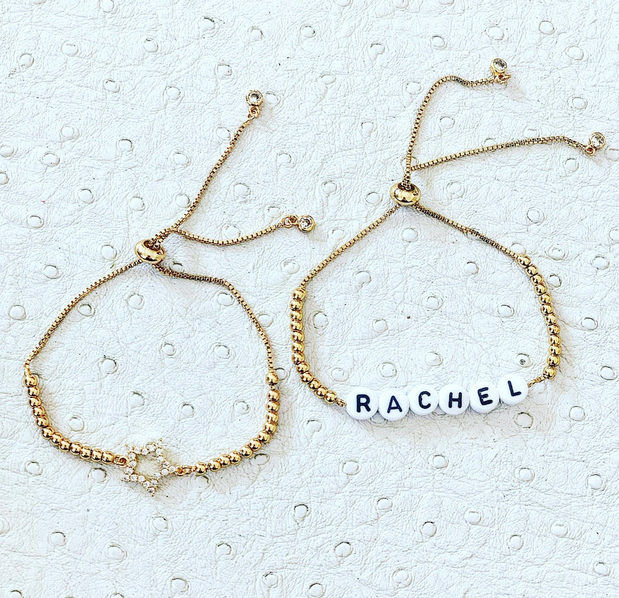 Adjustable chain name bracelet