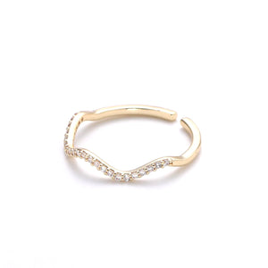 Gold and CZ Wave Ring
