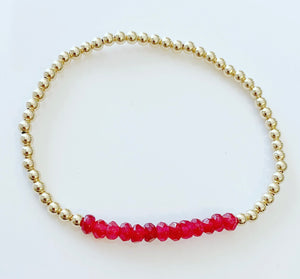 Bracelet with Red Jade Gemstones
