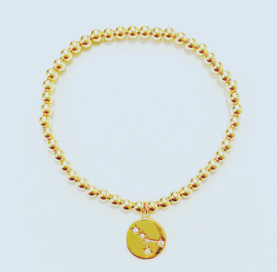 Gold Bracelet with Zodiac Charm
