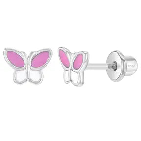 Butterflies Baby / Toddler / Kids Earrings - Sterling Silver