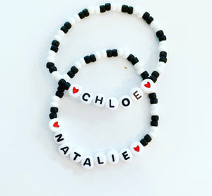 Name Bracelet with Hearts